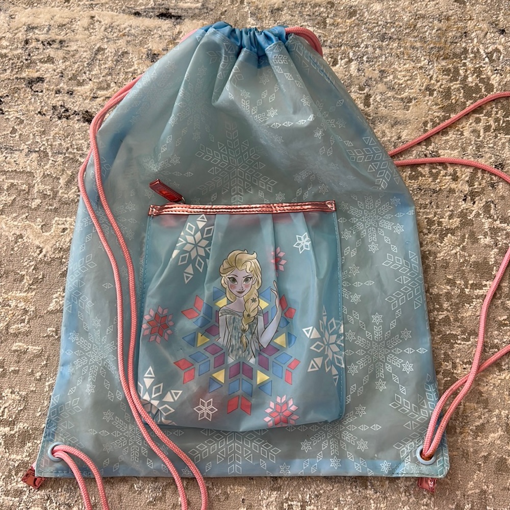 Disney wet dry drawstring bag Elsa froze swim